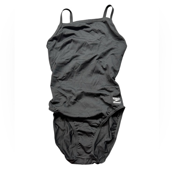 SPEEDO ENDURANCE PLUS black training athletic one piece competition swimsuit NWT - Picture 2 of 8